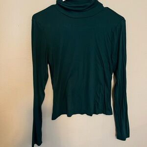 SHEIN Dark Green Long Sleeve Turtleneck Top